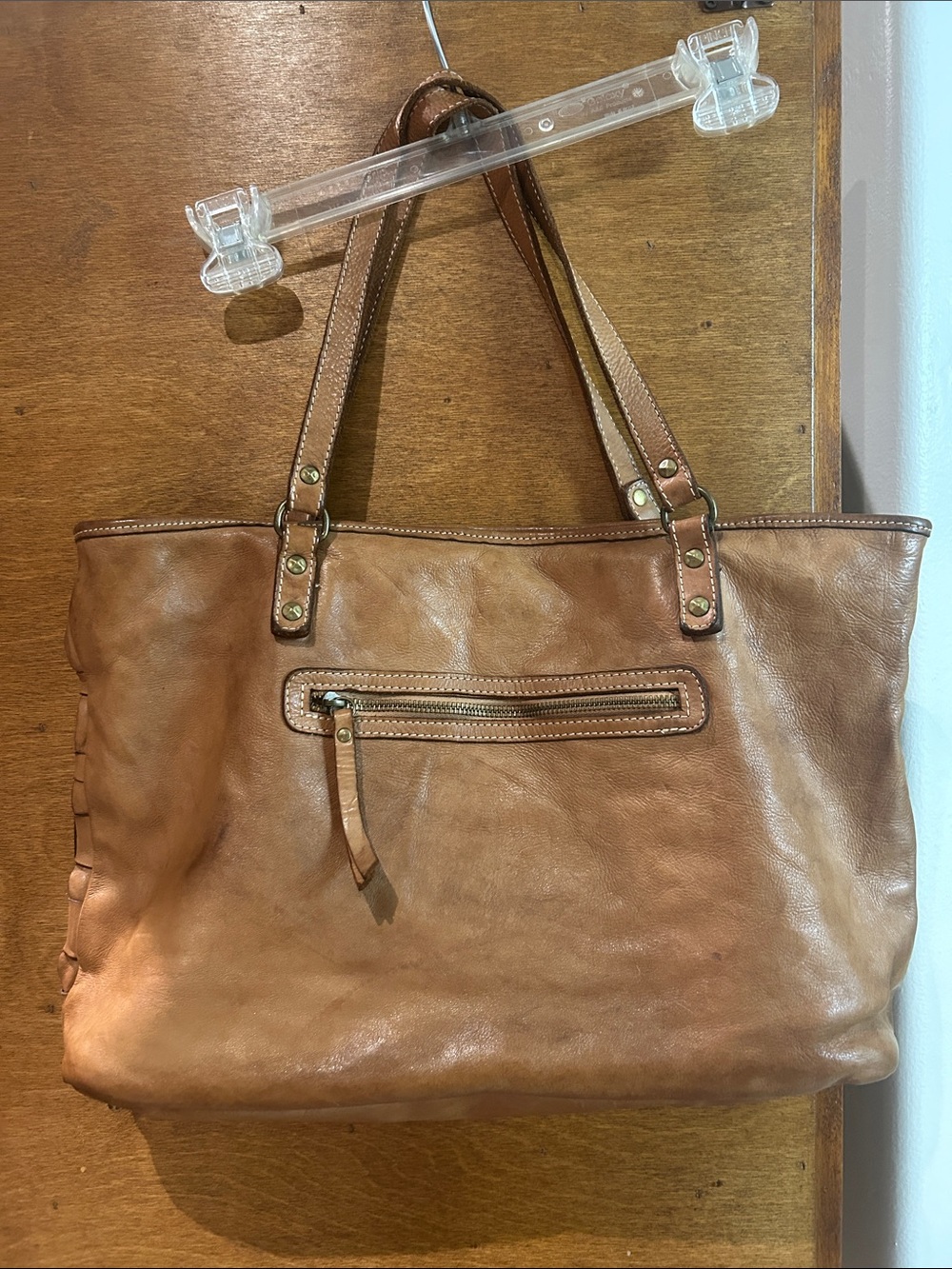 Vintage Costanza Rota Woven Leather Tote Bag in Brown - Picture 2 of 16